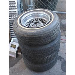 Lot of 4 Car Tires and Wheels P205/70R14