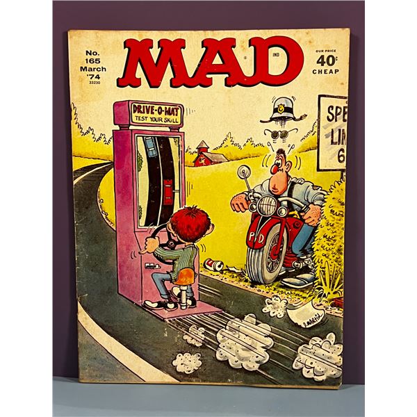 MAD Magazine No. 165 March 1974 Drive-O-Mat Cover Heads You Lose Back