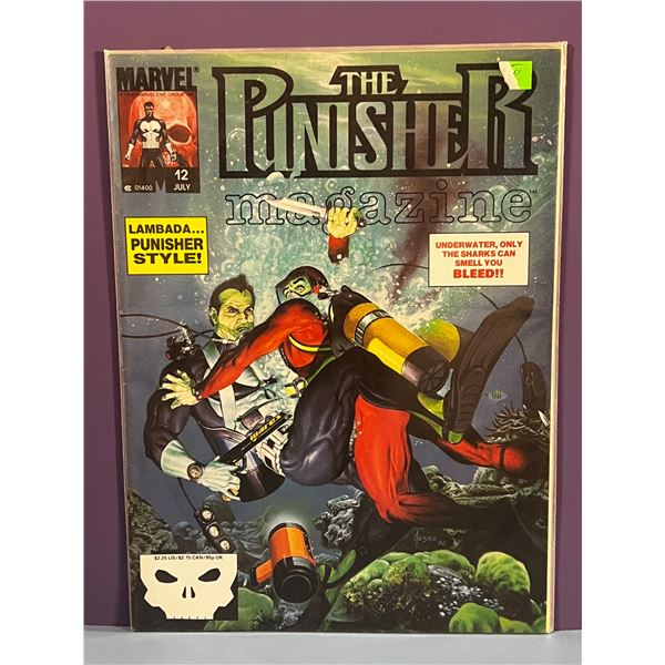 The Punisher Magazine #12 (Marvel, July 1990) - Underwater Sharks Cover