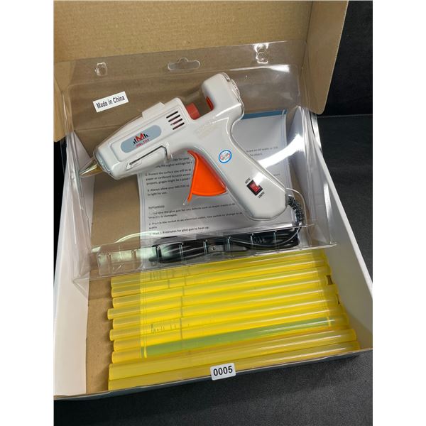 1 Meltox Premium Dual-Watt 60W/100W Hot Glue Gun Kit with 12 All-Purpose 8" Glue Sticks - New