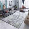 Image 1 : 1 Large Fuzzy/Soft Plush Area Rug - 64" x 46" - Grey Soft Shaggy Rug - New