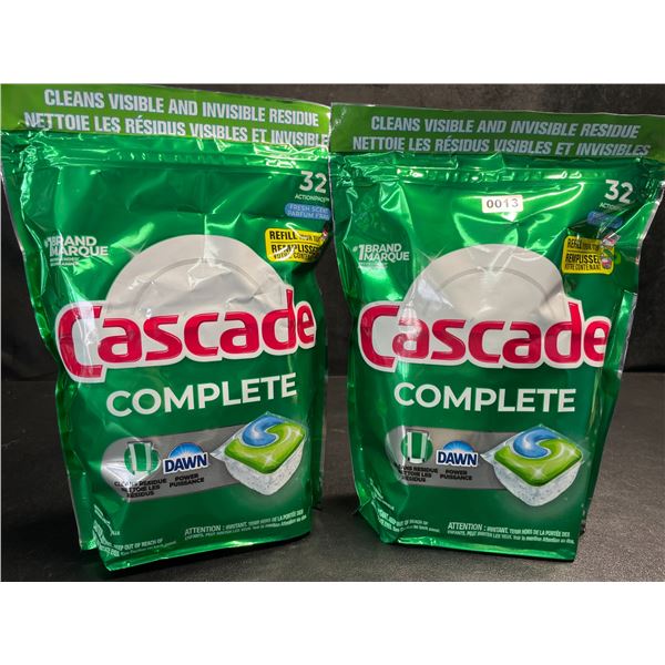 2 Bags of Cascade Complete Fresh Scent w/ Dawn Dishwasher Pods (32 Pods Each) - New
