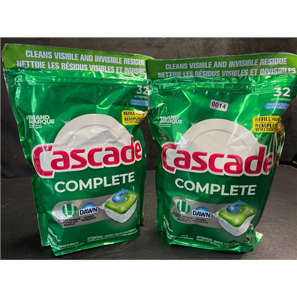 2 Bags of Cascade Complete Fresh Scent w/ Dawn Dishwasher Pods (32 Pods Each) - New