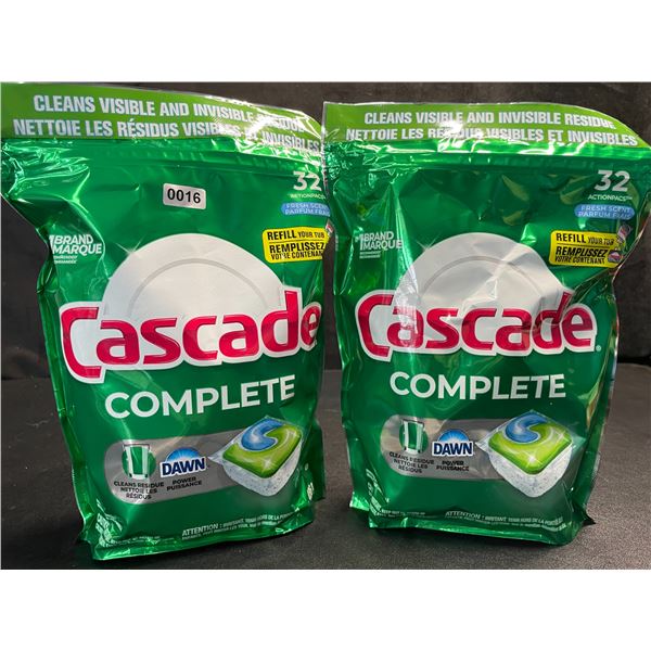 2 Bags of Cascade Complete Fresh Scent w/ Dawn Dishwasher Pods (32 Pods Each) - New