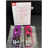 Image 2 : 1 Set of L+R Joycon Controllers for Nintendo Switch (Halloween Purple/Pink Aftermarket Design) New