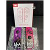 Image 2 : 1 Set of L+R Joycon Controllers for Nintendo Switch (Halloween Purple/Pink Aftermarket Design) New