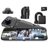 Image 1 : 1 Mirror Dash Cam; 12" Rear View Mirror 4K Dash Cam/Full Touch-Screen; 64GB Card - New Sealed!