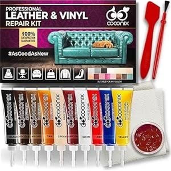 1 Professional Leather & Vinyl Repair Kit by Coconix - Fix Tears/Holes/Scratches - New
