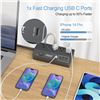 Image 9 : 1 Desk Clamp Power Strip Bar with USB/Fast Charging & 10FT Extension Cord - New
