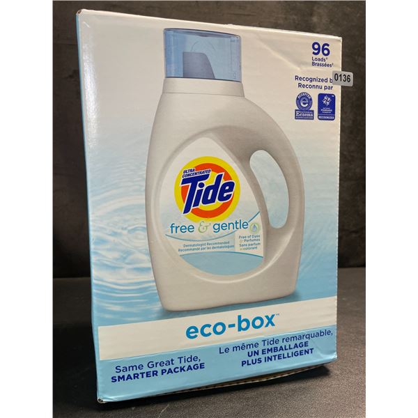 1 Tide Ultra Concentrated Free & Gentle Eco-Box Liquid Laundry Detergent - 3.1L/96 Loads - New