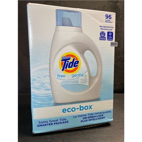 1 Tide Ultra Concentrated Free & Gentle Eco-Box Liquid Laundry Detergent - 3.1L/96 Loads - New
