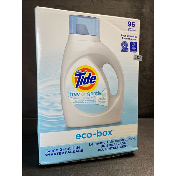 1 Tide Ultra Concentrated Free & Gentle Eco-Box Liquid Laundry Detergent - 3.1L/96 Loads - New