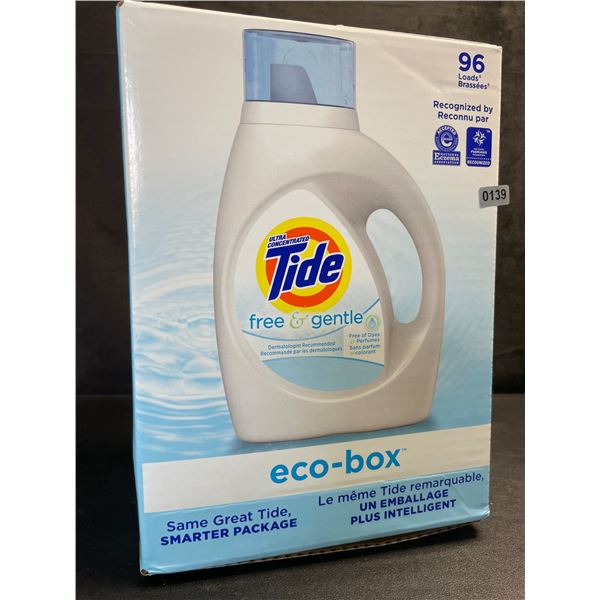 1 Tide Ultra Concentrated Free & Gentle Eco-Box Liquid Laundry Detergent - 3.1L/96 Loads - New