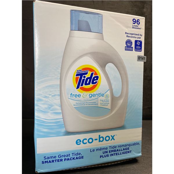1 Tide Ultra Concentrated Free & Gentle Eco-Box Liquid Laundry Detergent - 3.1L/96 Loads - New