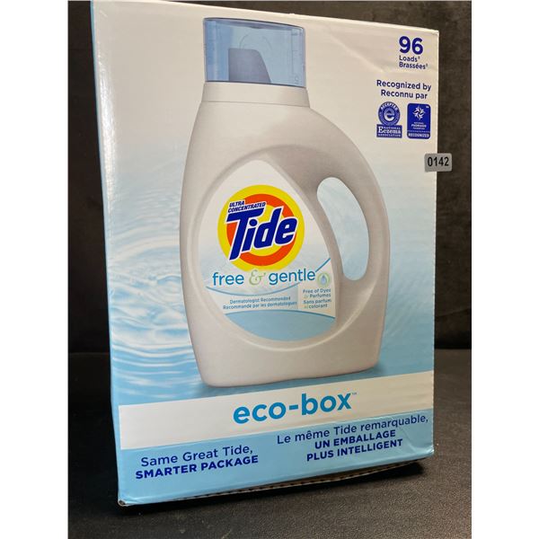 1 Tide Ultra Concentrated Free & Gentle Eco-Box Liquid Laundry Detergent - 3.1L/96 Loads - New