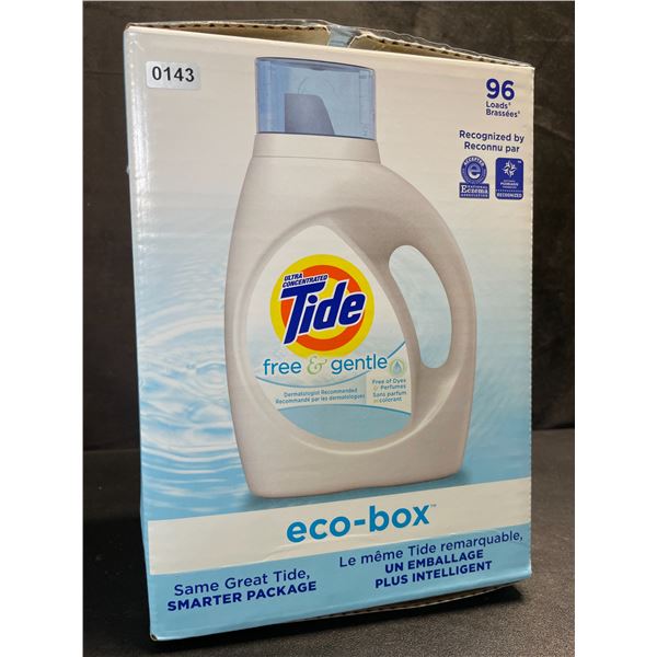1 Tide Ultra Concentrated Free & Gentle Eco-Box Liquid Laundry Detergent - 3.1L/96 Loads - New