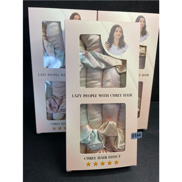 3 Boxes of Satin Heatless Hair Curler Rollers/No-Heat Hair Curlers for Overnight - New
