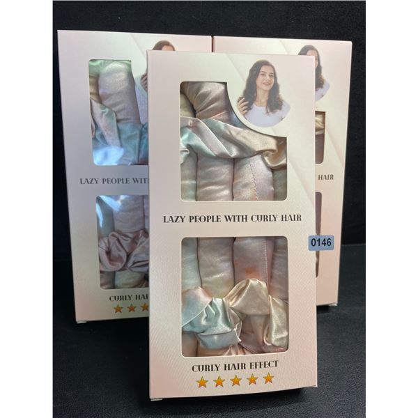 3 Boxes of Satin Heatless Hair Curler Rollers/No-Heat Hair Curlers for Overnight - New