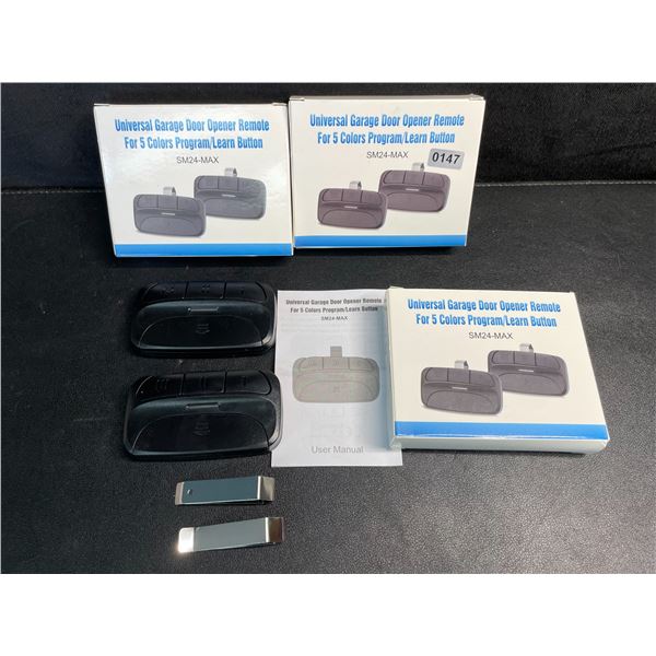 3 2-Packs of Universal Garage Door Opener Remotes with Clips - New