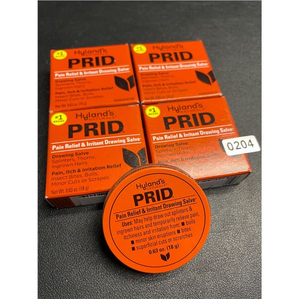 4 Hyland's Naturals PRID Pain Relief & irritant Drawing Salve; Skin Irritation Relief (18g) - New