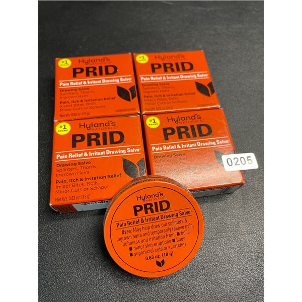 4 Hyland's Naturals PRID Pain Relief & irritant Drawing Salve; Skin Irritation Relief (18g) - New