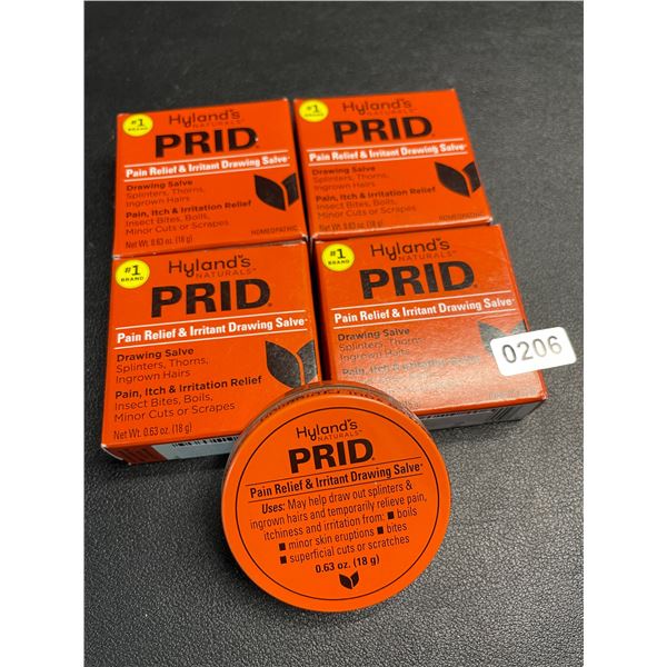 4 Hyland's Naturals PRID Pain Relief & irritant Drawing Salve; Skin Irritation Relief (18g) - New
