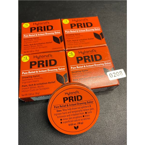 4 Hyland's Naturals PRID Pain Relief & irritant Drawing Salve; Skin Irritation Relief (18g) - New