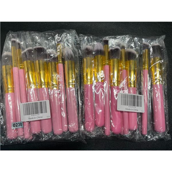 Lot of 2 10-Piece Makeup Brush Sets - Assorted Sizes - New