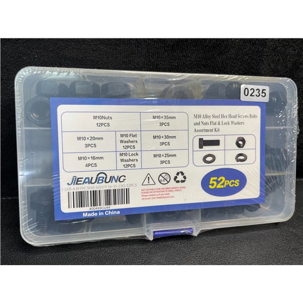 52-Pack of M10 Alloy Steel Assorted Hex Head Screws, Bolts and Nuts - New