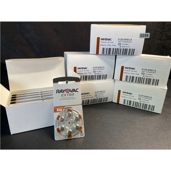 6 10-Pack Boxes of Rayovac Extra Size 312 Hearing Aid Batteries (60 Batteries Per Box/360 Total) NEW