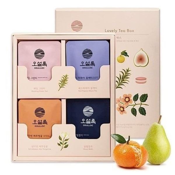 1 OSULLOC Lovely Tea Gift Box Set (12 Count/4 Flavors) Premium Korean Tea Sampler Set - New