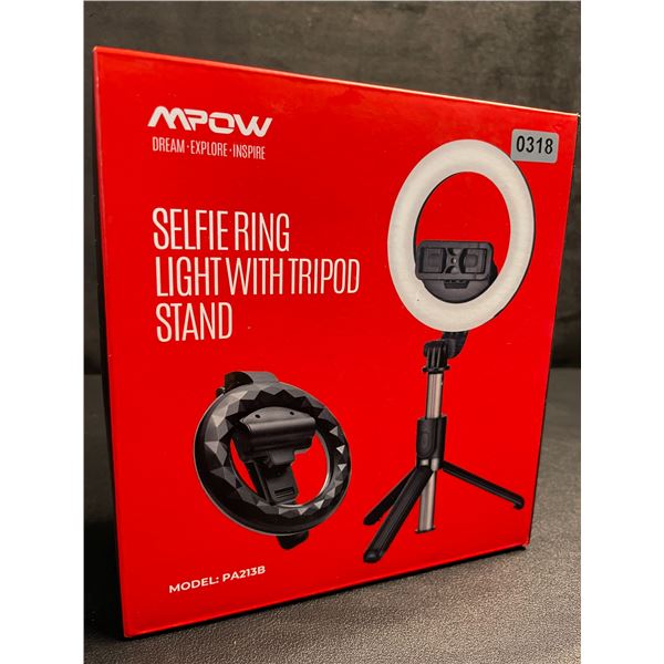 MPOW Selfie Ring Light with Tripod Stand and Phone Holder (Model: PA213B) - Brand New
