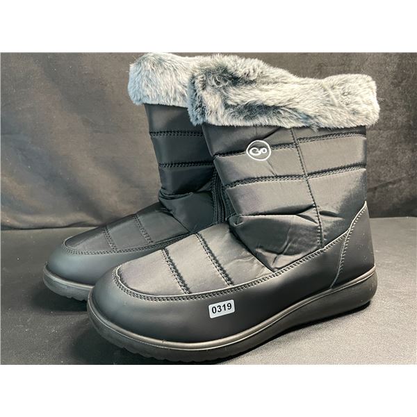 1 Pair of Winter Boots - Size 41 (Size 10 Women) - Black with Fur/Grip Bottom - New