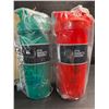 Image 2 : 2-Pack of Classic Blender Bottles - Red and Blue 28oz Bottles - New DMG Box