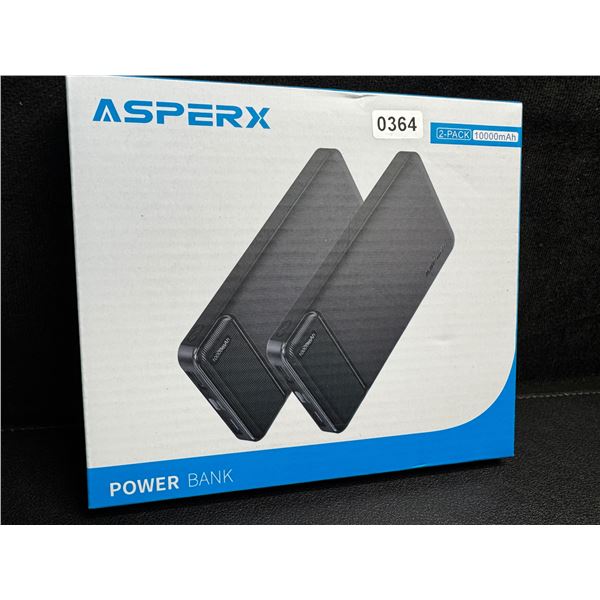 2-Pack of Asperx 10,000mAh Power Banks/Portable Chargers - Brand New