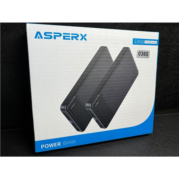 2-Pack of Asperx 10,000mAh Power Banks/Portable Chargers - Brand New