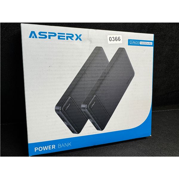 2-Pack of Asperx 10,000mAh Power Banks/Portable Chargers - Brand New