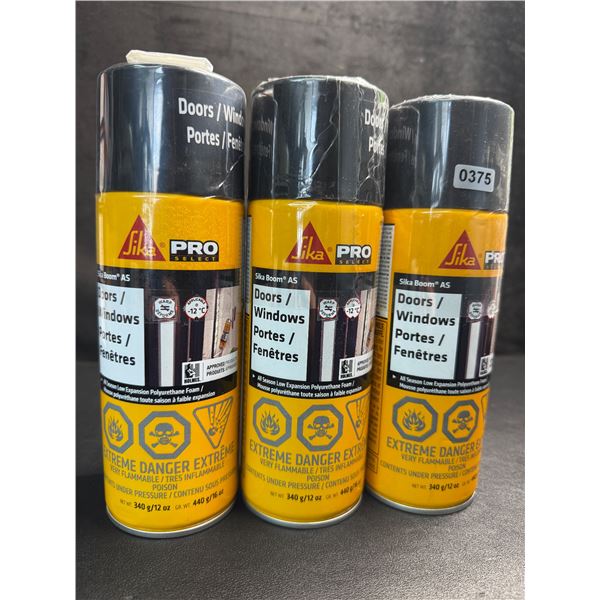 3 Cans of Sika All-Season Low Expansion Polyurethane Foam (340g) for Doors/Windows - New