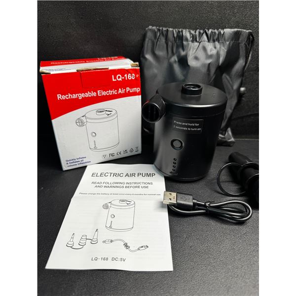 1 Portable Rechargeable Electric Air Pump - Cordless Quick Inflator/Deflator Pump - Brand New!
