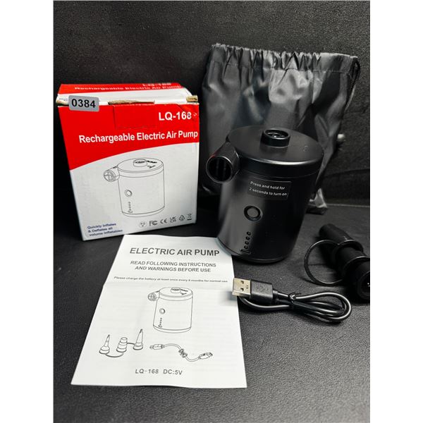 1 Portable Rechargeable Electric Air Pump - Cordless Quick Inflator/Deflator Pump - Brand New!