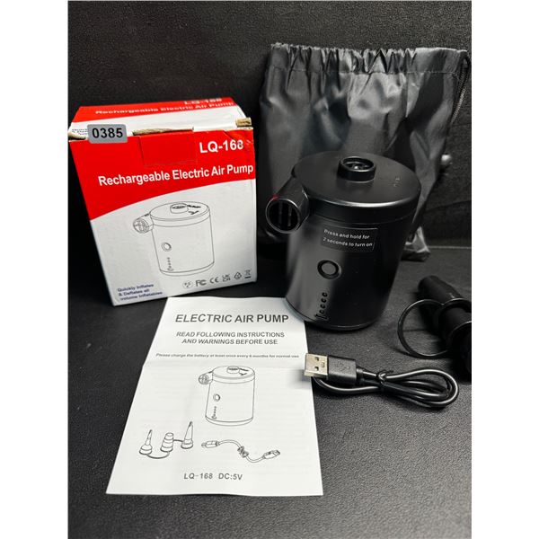 1 Portable Rechargeable Electric Air Pump - Cordless Quick Inflator/Deflator Pump - Brand New!