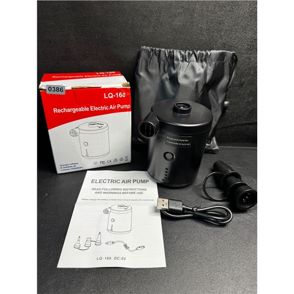 1 Portable Rechargeable Electric Air Pump - Cordless Quick Inflator/Deflator Pump - Brand New!