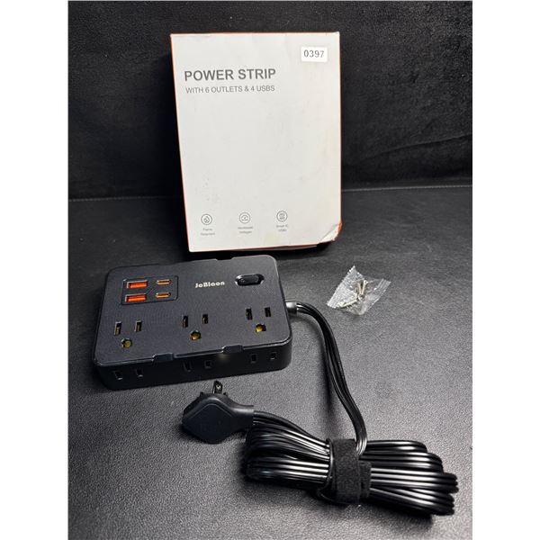 1 6 Outlet Power Strip With USBA and USBC - New