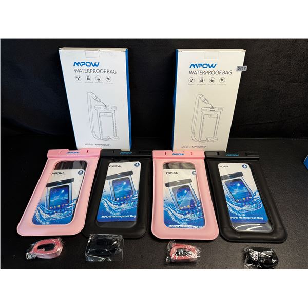 4 MPOW Waterproof Dry Bags/Phone Storage Pouches (2x 2-Packs) Keeps Items Dry - New