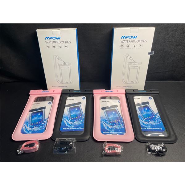 4 MPOW Waterproof Dry Bags/Phone Storage Pouches (2x 2-Packs) Keeps Items Dry - New