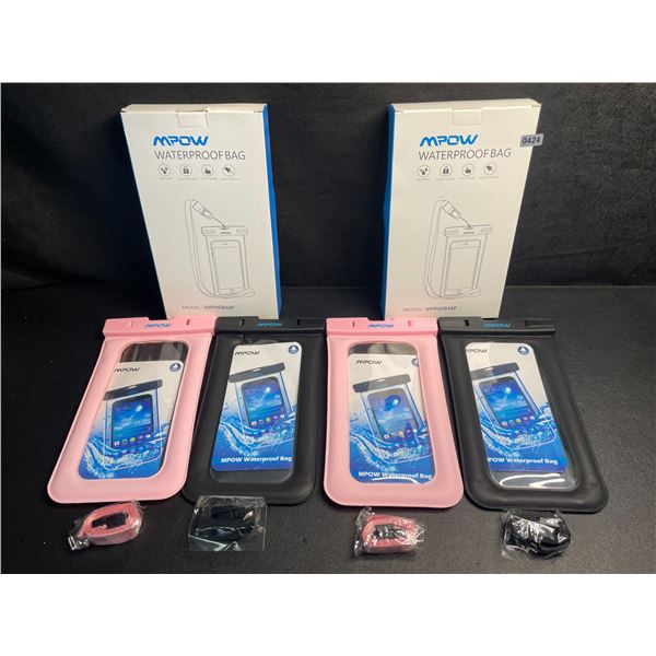 4 MPOW Waterproof Dry Bags/Phone Storage Pouches (2x 2-Packs) Keeps Items Dry - New