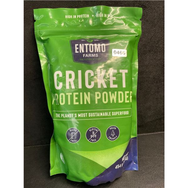 Entomo Farms Cricket Protein Powder - 454g Bag - High in Protein/High in B12 - New
