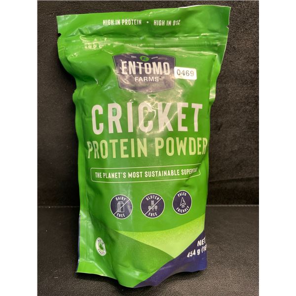 Entomo Farms Cricket Protein Powder - 454g Bag - High in Protein/High in B12 - New