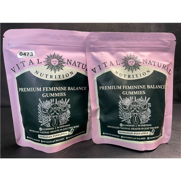 2 Bags of Vital Natural Nutrition Premium Feminine Balance Gummies - 60 Gummies Per Bag - New