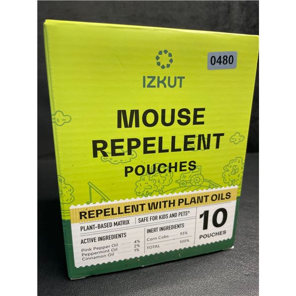 Izkut Mouse Repellent Pouches - 10 Pouches - Plant-Based Matrix/Repellent with Plant Oils - New